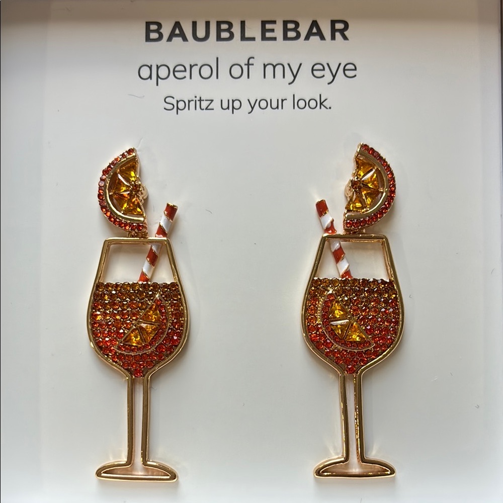 BaubleBar Gold and Orange 🍊 Spritzer Dangle Earrings